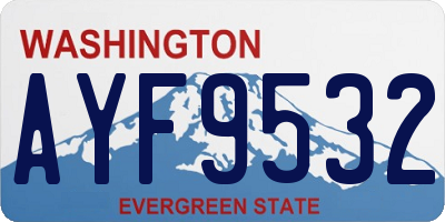 WA license plate AYF9532