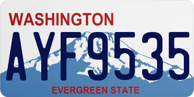 WA license plate AYF9535
