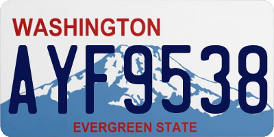 WA license plate AYF9538
