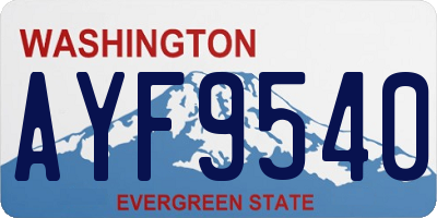 WA license plate AYF9540