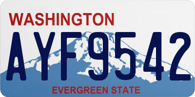 WA license plate AYF9542
