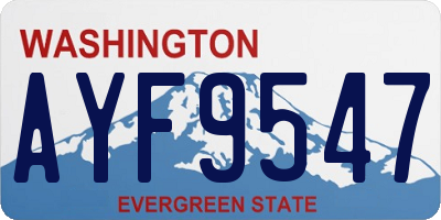 WA license plate AYF9547