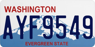 WA license plate AYF9549