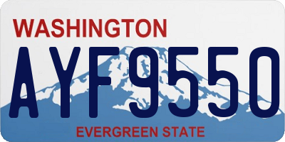 WA license plate AYF9550