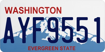 WA license plate AYF9551