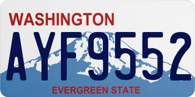 WA license plate AYF9552