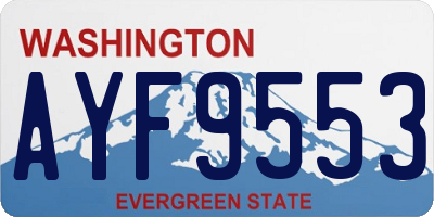 WA license plate AYF9553