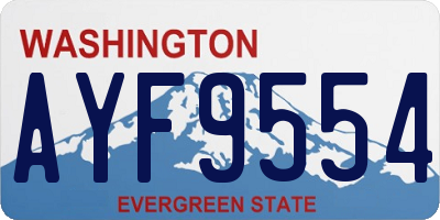WA license plate AYF9554