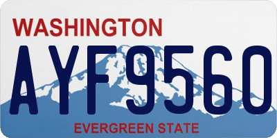 WA license plate AYF9560