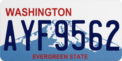 WA license plate AYF9562