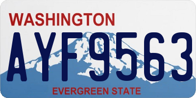 WA license plate AYF9563