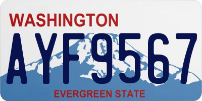 WA license plate AYF9567