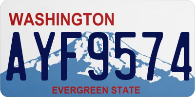 WA license plate AYF9574