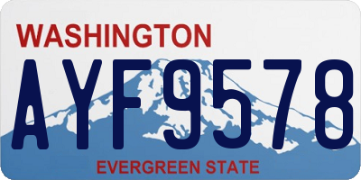 WA license plate AYF9578