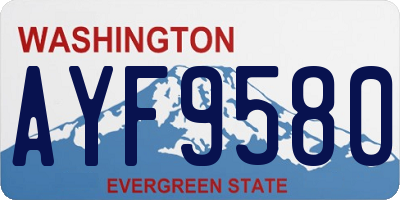 WA license plate AYF9580