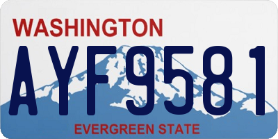 WA license plate AYF9581