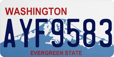 WA license plate AYF9583