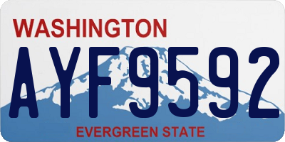 WA license plate AYF9592