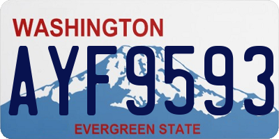 WA license plate AYF9593