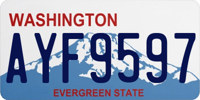 WA license plate AYF9597