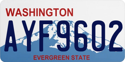WA license plate AYF9602