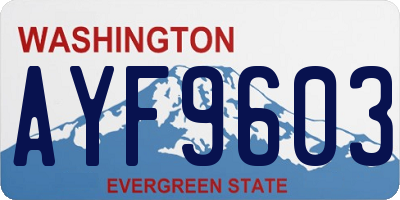 WA license plate AYF9603