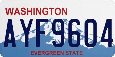 WA license plate AYF9604