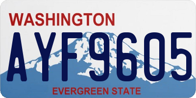 WA license plate AYF9605