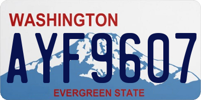 WA license plate AYF9607