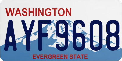 WA license plate AYF9608
