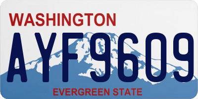 WA license plate AYF9609