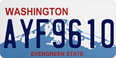 WA license plate AYF9610