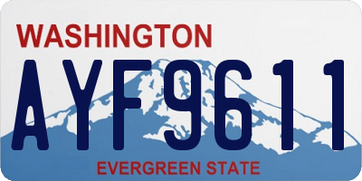 WA license plate AYF9611