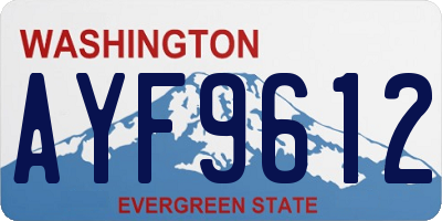 WA license plate AYF9612