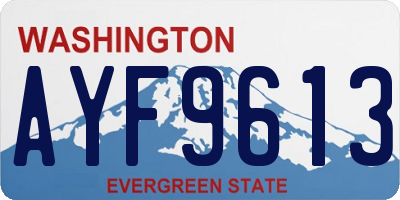 WA license plate AYF9613