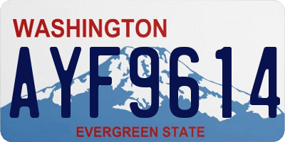 WA license plate AYF9614