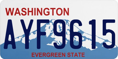 WA license plate AYF9615