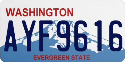 WA license plate AYF9616