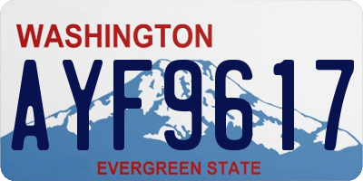 WA license plate AYF9617