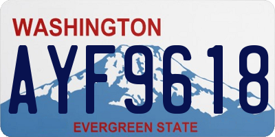 WA license plate AYF9618
