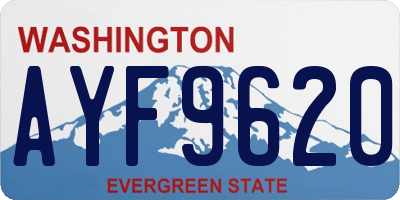 WA license plate AYF9620