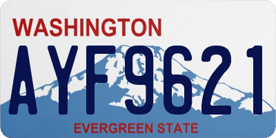 WA license plate AYF9621