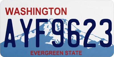 WA license plate AYF9623
