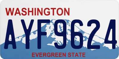 WA license plate AYF9624