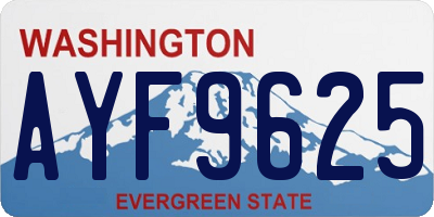 WA license plate AYF9625