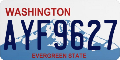 WA license plate AYF9627