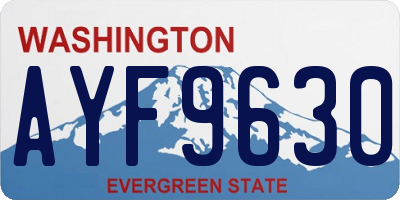 WA license plate AYF9630