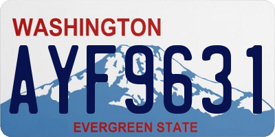 WA license plate AYF9631