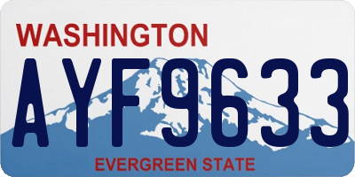 WA license plate AYF9633