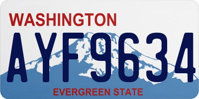 WA license plate AYF9634